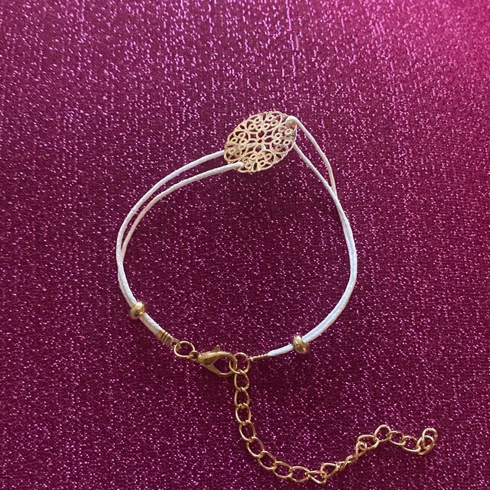 🔥3/$10 white bracelet with mandala symbol